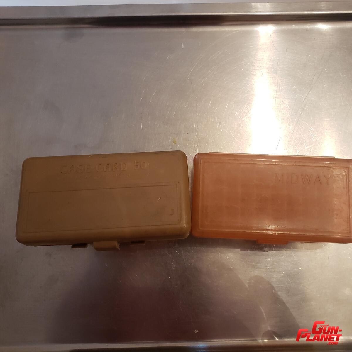 2 Cajas Portamunicion  de 50 balas cal 45acp y 44mg (leer descripción)