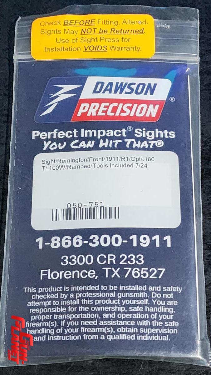 GUION DE FIBRA 1MM DAWSON PRESICION (.180X.100) PARA 1911 R1 (NO ENHANCED)