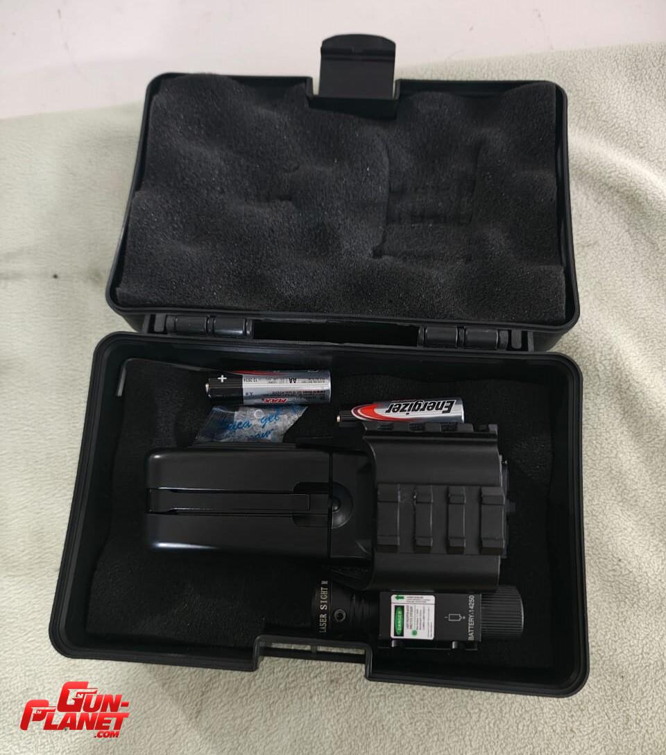 MIRA HOLOGRAFICA COLOR ROJO/VERDE CON PUNTERO LASER LATERAL