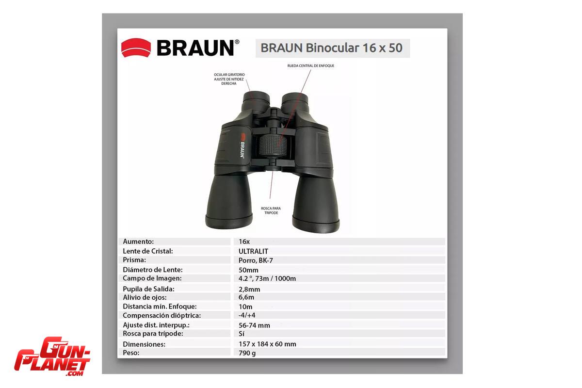 Binoculares Braun 16x50 NUEVOS