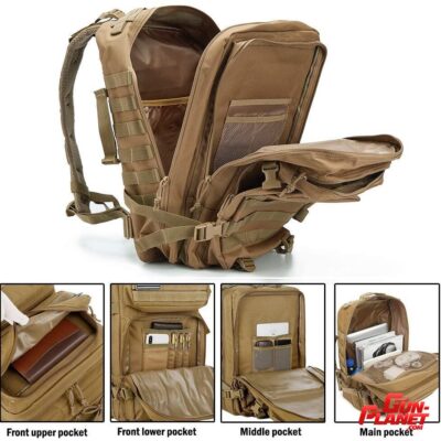 Mochila táctica molle army NEGRA O GRIS Reebow